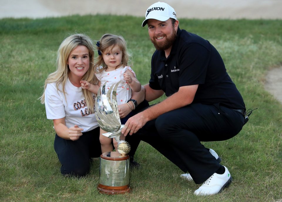  Shane Lowry with wife Wendy Honner and daughter Iris