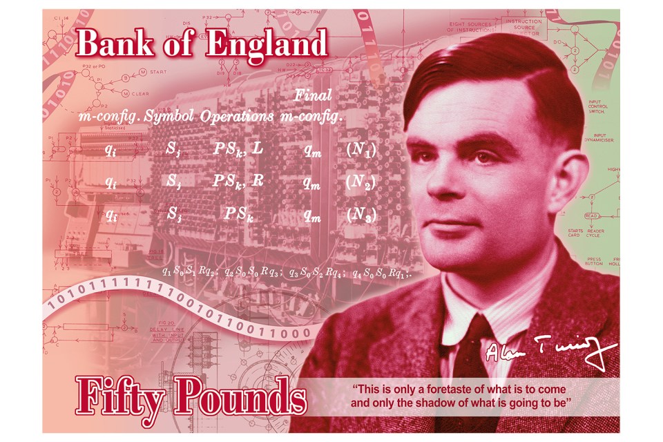  This is what the new £50 note will look like featuring Alan Turing