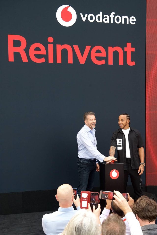  Lewis Hamilton was announced as Vodafone's UK 5G ambassador and turned on the network