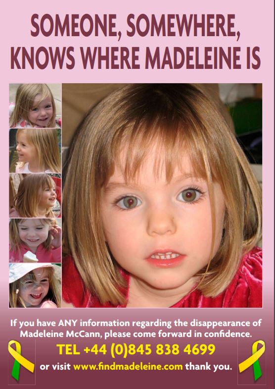  Three-year-old Madeleine vanished from a holiday apartment in Portugal's Praia da Luz