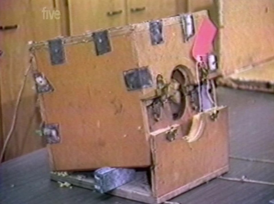  The 'head box' Hooker built to cage Colleen