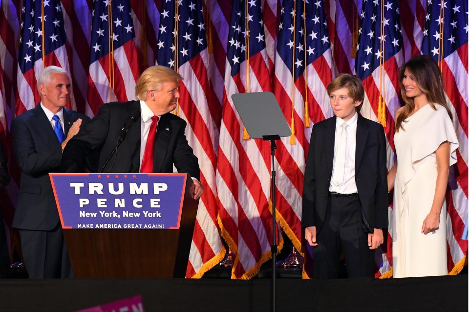  Barron Trump could hardly keep his eyes open at his father's victory speech