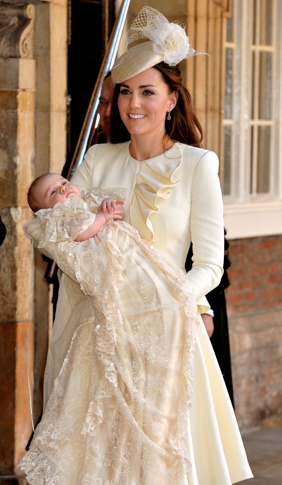  Kate Middleton arrives at Prince George's christening at Chapel Royal in St James' Palace in October 2013