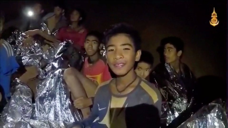  The boys are pictured inside the chamber on July 3, 2018