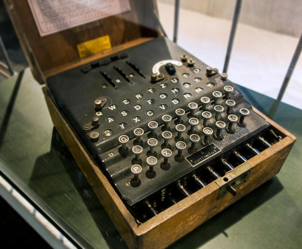  An Enigma machine that Nazi Germany used to encode messages during World War II