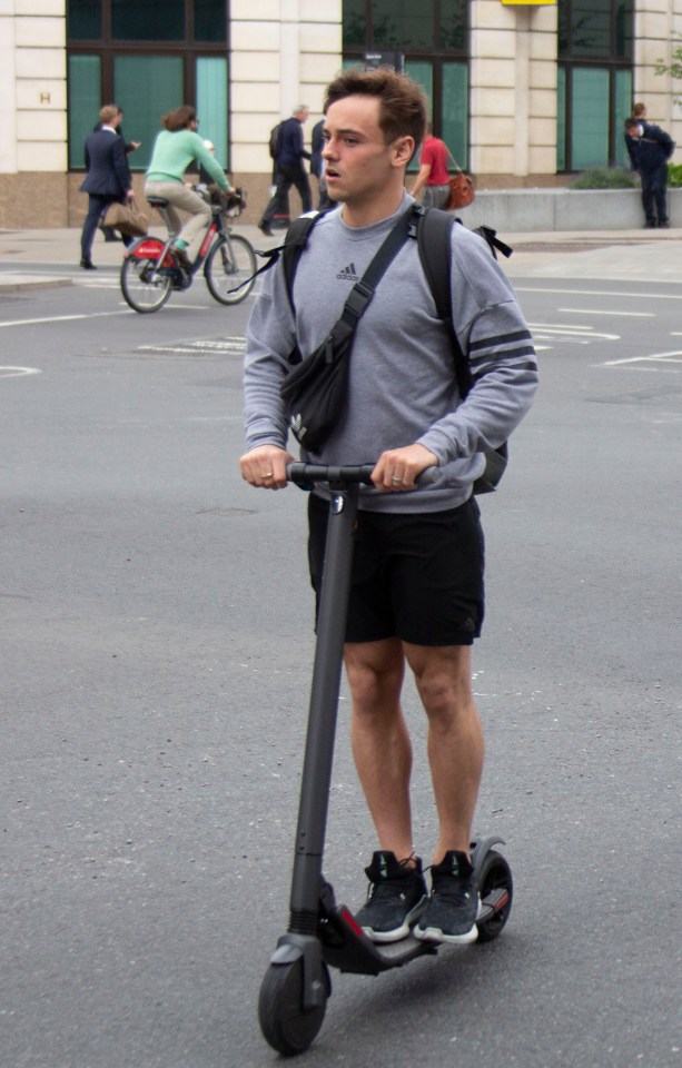 Team GB's Tom Daley was spotted on an electric scooter this week