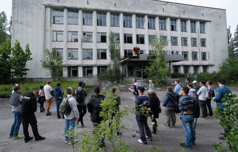 A group of visitors on a guided tour