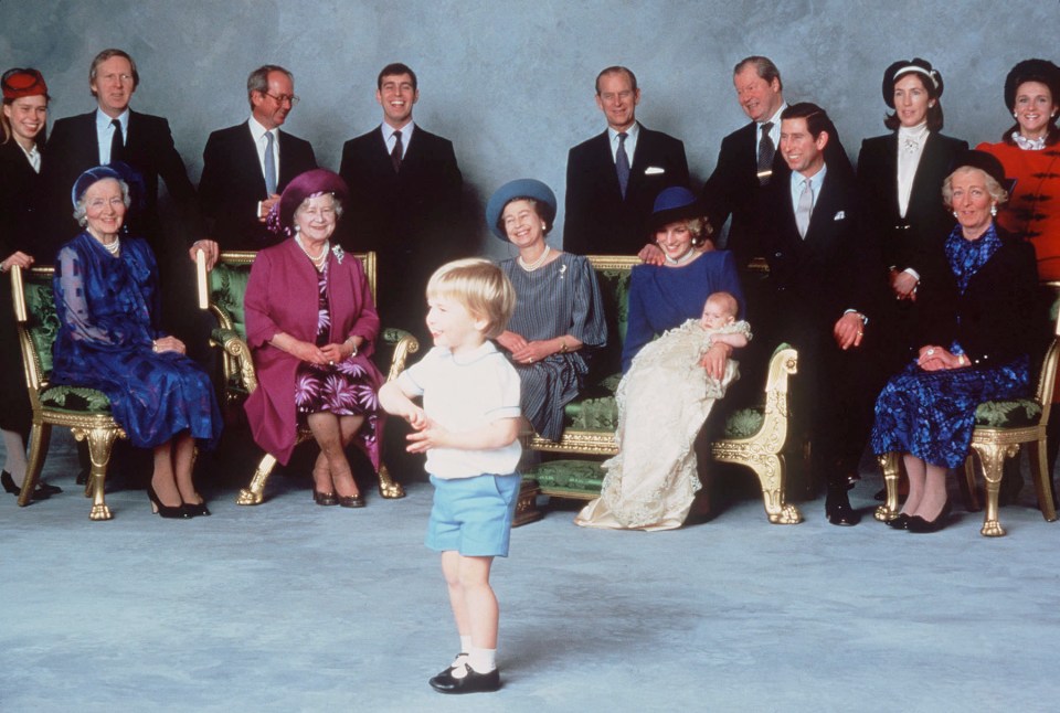  Two-year-old Prince William steals the show at Prince Harry's christening in 1984