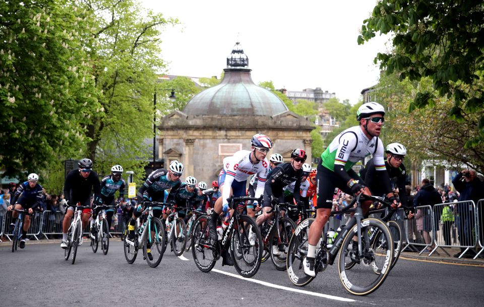  Cavendish, right, rode for Dimension Data at the Tour de Yorkshire