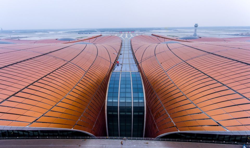 The terminal building has been designed by Zaha Hadid