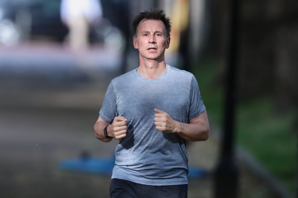  Jeremy Hunt out for his morning jog ahead of a policy speech on a No Deal Brexit