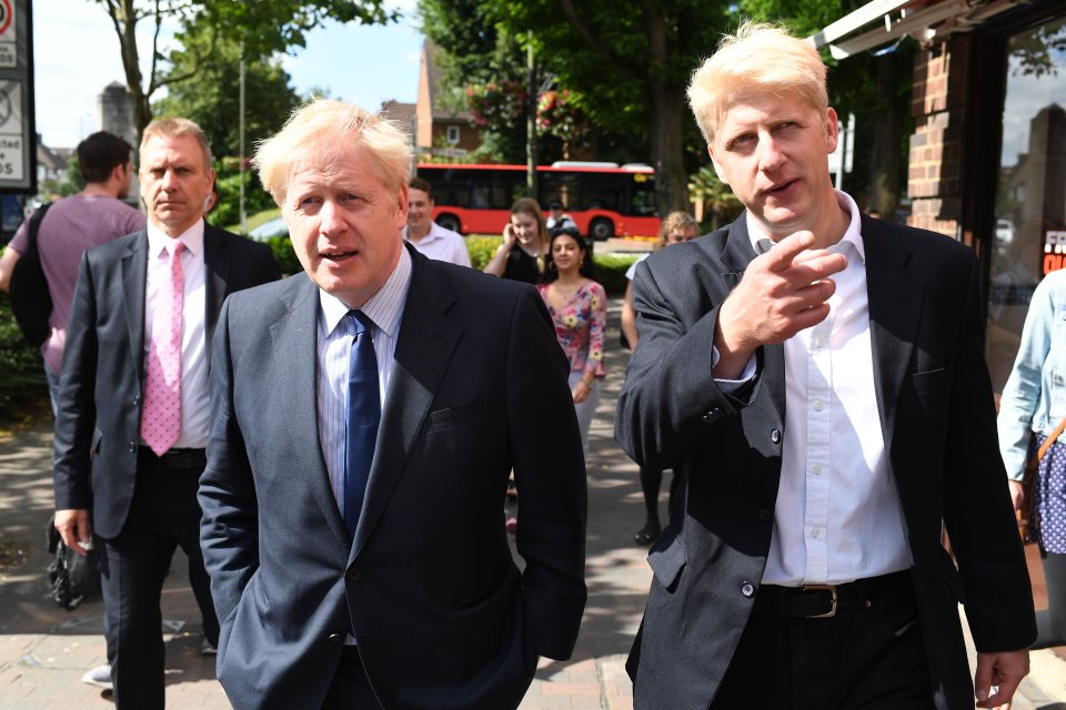  Boris on the campaign trail with brother Jo today in Orpington, Kent