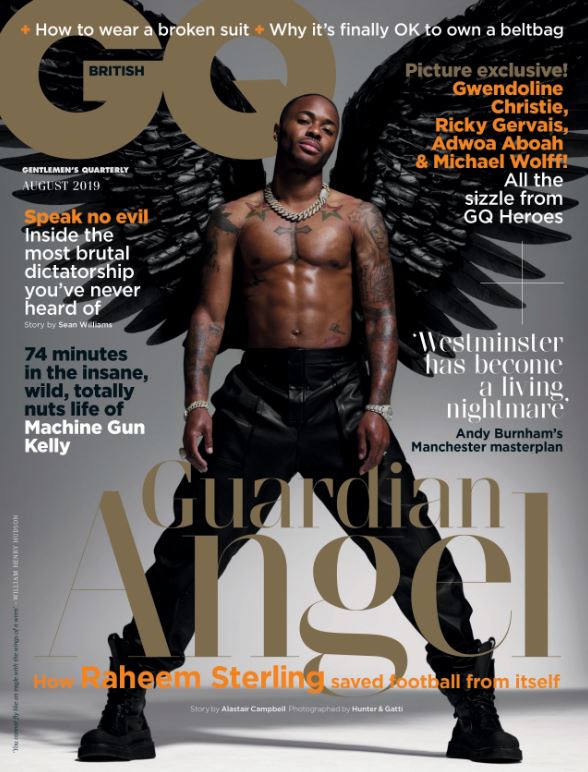  Raheem Sterling poses on the front page of magazine GQ