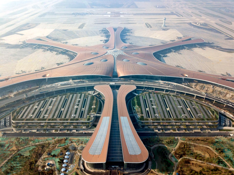 Construction finished at China's new mega airport earlier this month