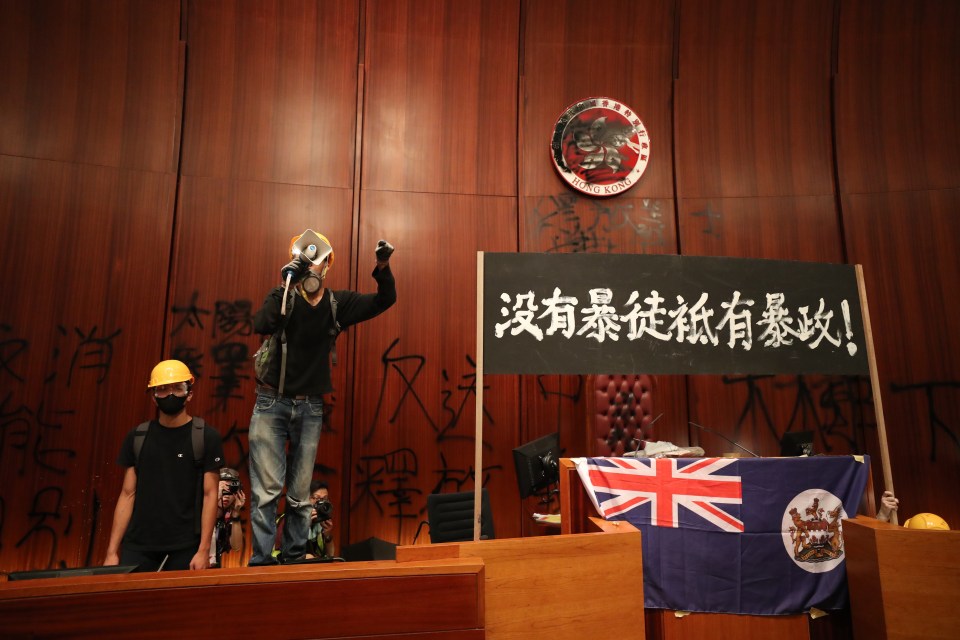  They also hung Hong Kong's colonial-era flag