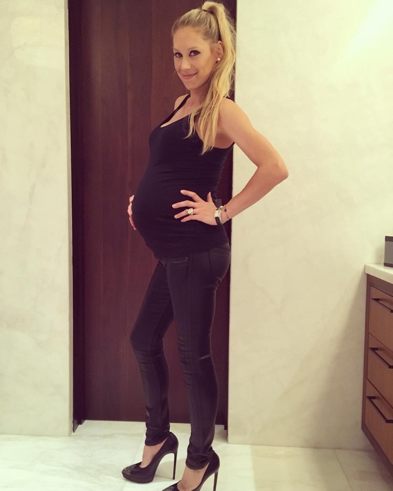 The tennis ace only posted a single snap of her bump on social media four months after giving birth