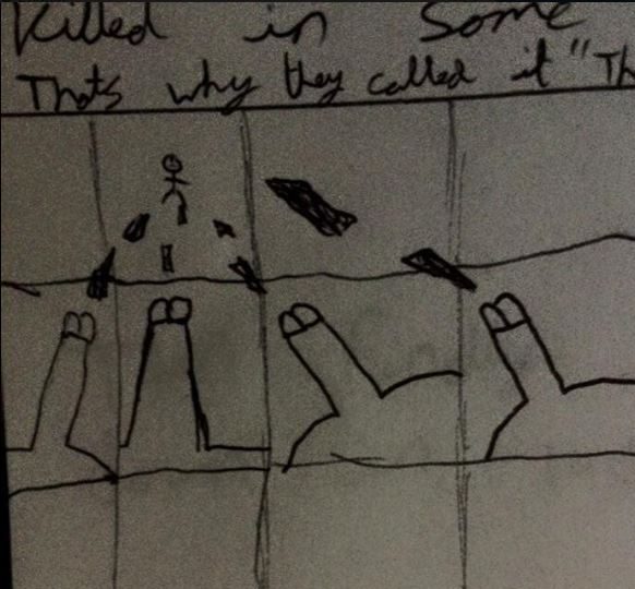  This mum was left in stitches when her son's drawing of the Berlin Wall ended up on a school display