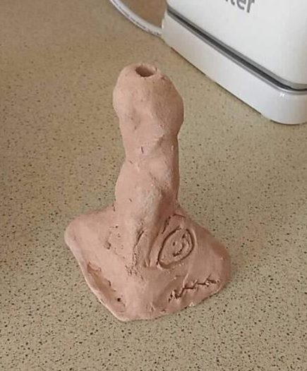  The mum captioned the image: 'My son made me a pot'