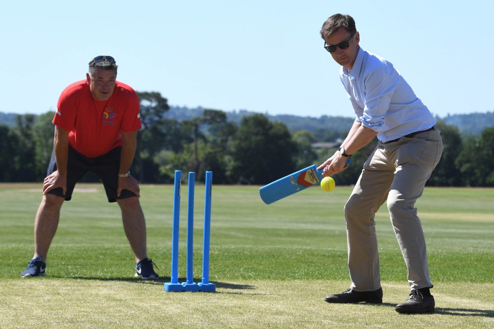  Hunt give cricket a whack at the Charterhouse Club in Goldalming