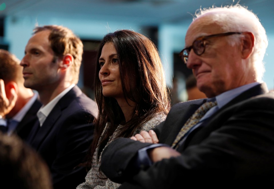  New backroom staffer Petr Cech sits alongside director Marina Granovskaia and chairman Bruce Buck