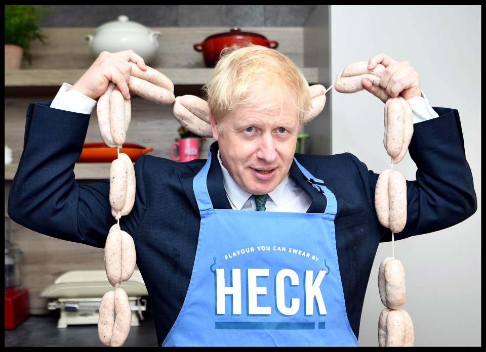  Boris visiting a sausage factory earlier today