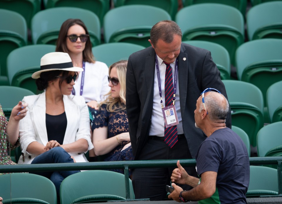  Security were then seen speaking to the eager fan - although it turned out he had been taking a selfie