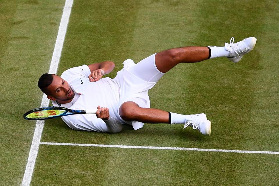  Kyrgios threw himself to the ground a number of times against Nadal - some find it fun, others despise it