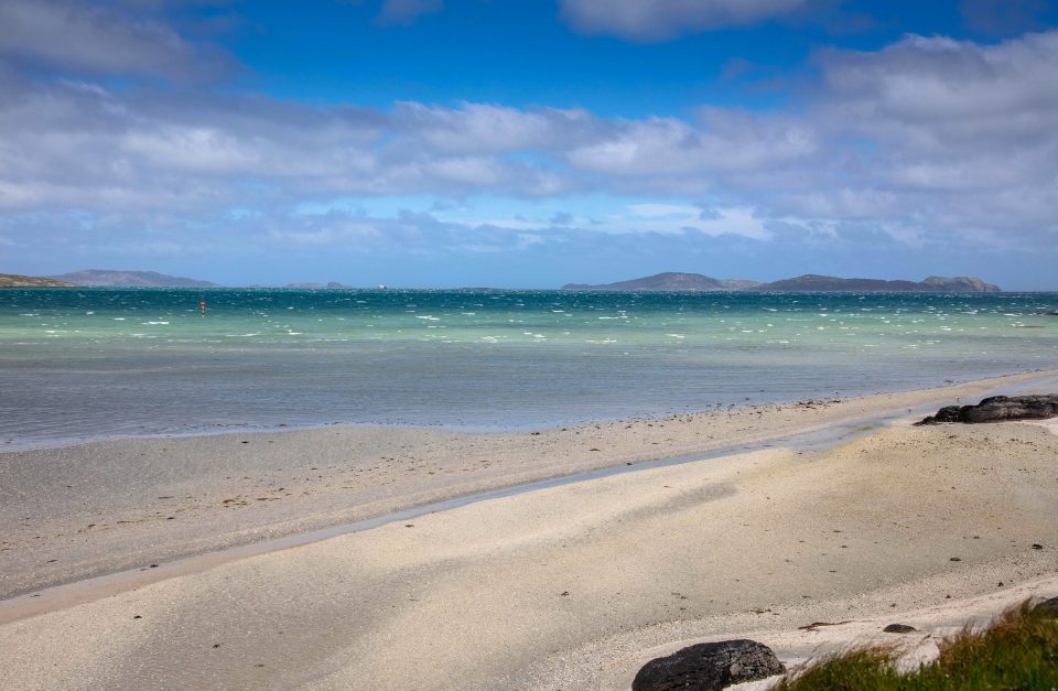  The bright white beaches and clear blue waters make the location one of Scotland's gems