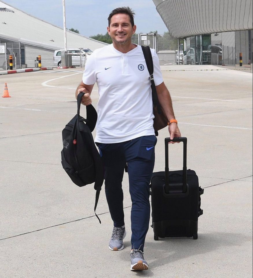  Frank Lampard led his Chelsea squad on their flight to Dublin for pre-season