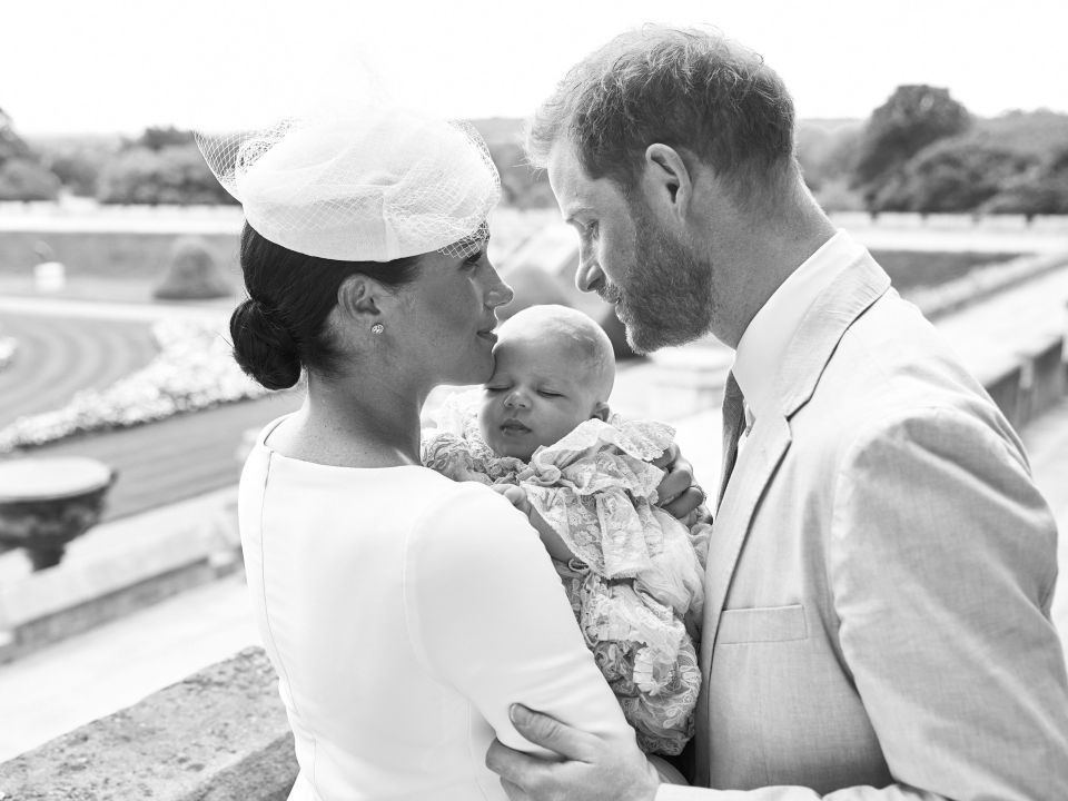 The Duke and Duchess of Sussex shared this snap of Archie's christening online