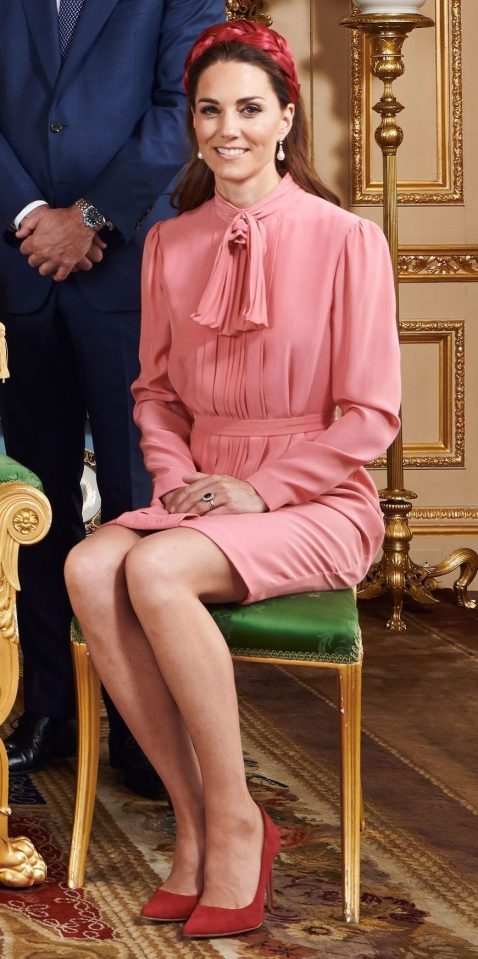  The Duchess of Cambridge opted for a daring pink-and-red outfit for Archie's christening over the weekend