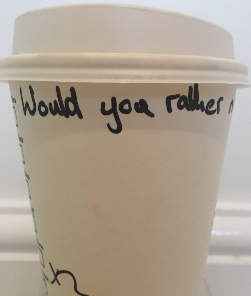  A Starbucks barista scrawled a creepy message on the side of a cappuccino