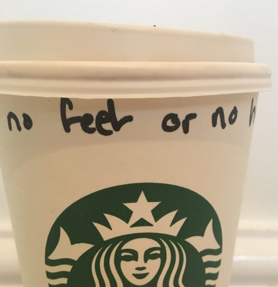  The message was written on the cup at a branch in Wilmslow