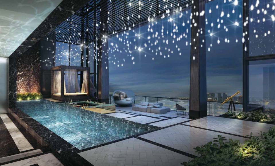  A rooftop pool, jacuzzi, and a private garden with city views also feature in the home