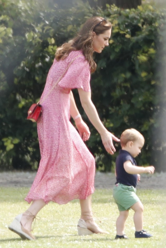 Kate Middleton is seen with Prince Louis at the polo