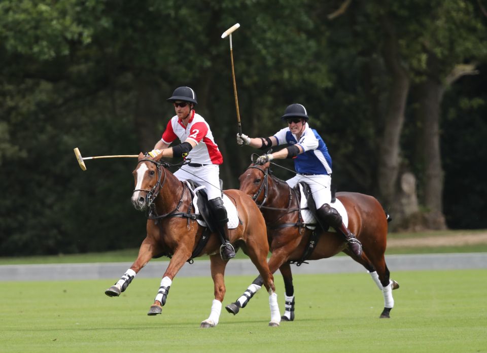 The Duke of Cambridge and Duke of Sussex play polo in the Khun Vichai Srivaddhanaprabha Memorial Polo Trophy during the King Power Royal Charity Polo Da