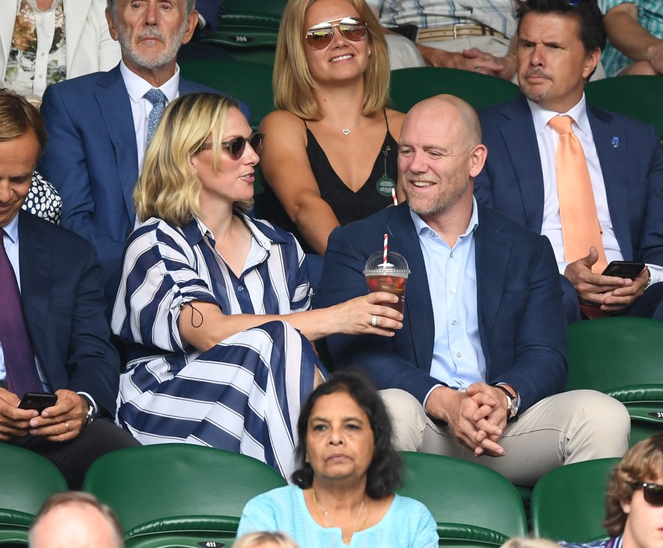  Zara and Mike shared a glass of Pimms at Wimbledon earlier this month