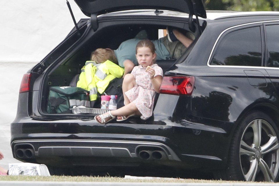 The five-year-old appeared to enjoy the day out to watch her dad play polo