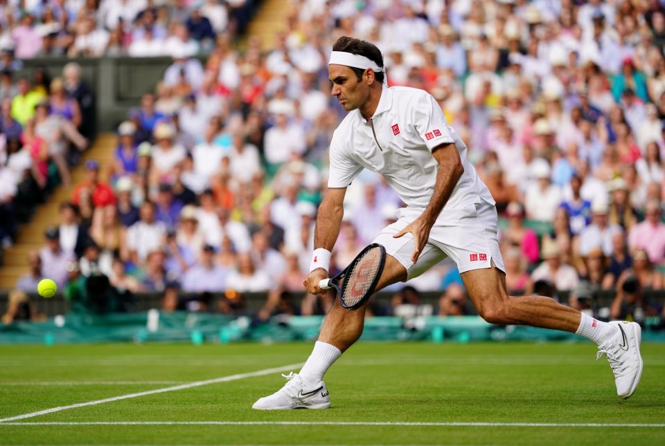  Federer wins another point on Centre Court as he reaches the final four