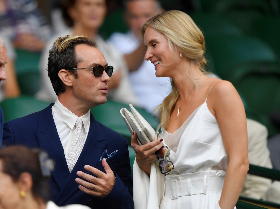  Jude Law and wife Phillipa Coan are among the famous couples to have made a glamorous trip to Wimbledon