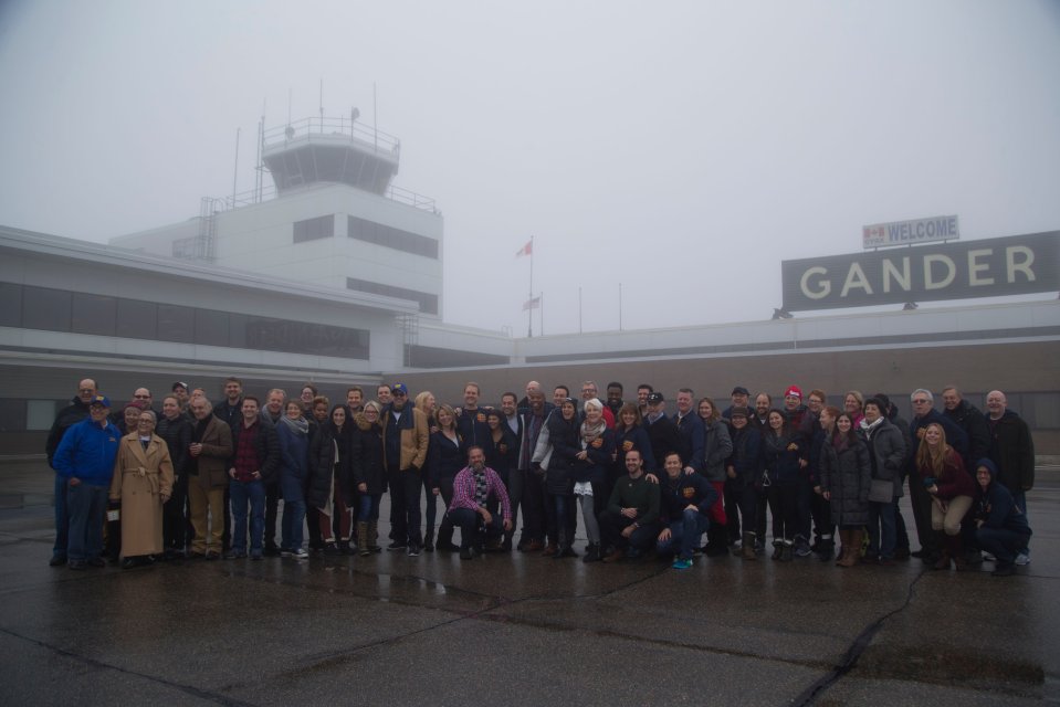  The cast and staffers of Gander airport met after the show's debut