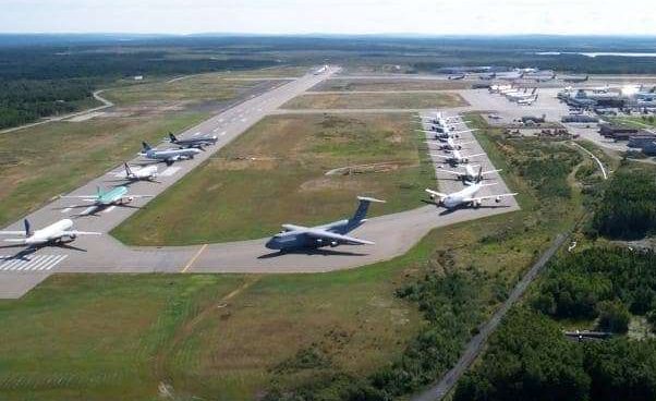  Aircrafts crowded the runway during Operation Yellow Ribbon