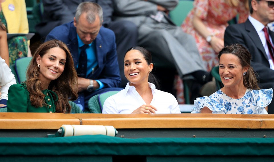 The Duchess of Cambrige and her sister-in-law appeared to put feud rumours to bed in the Royal Box yesterday