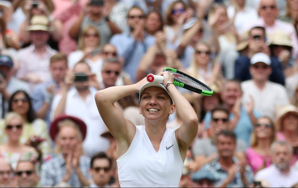  Simona Halep can hardly believe it as she wins the match point at Wimbledon