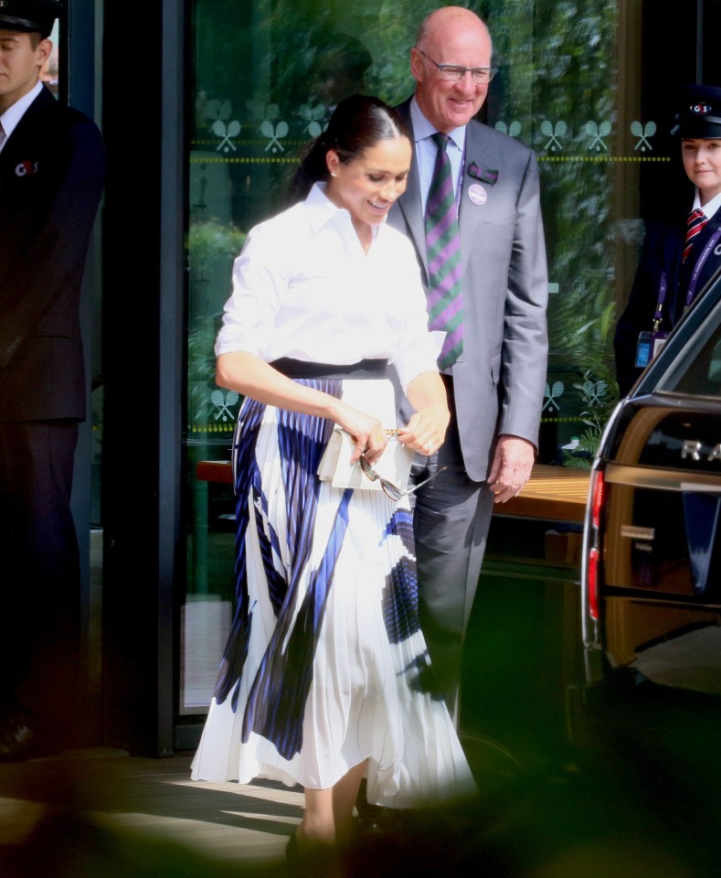 Meghan Markle left Wimbledon yesterday around 30 minutes after seeing her friend Serena Williams defeated in women’s final