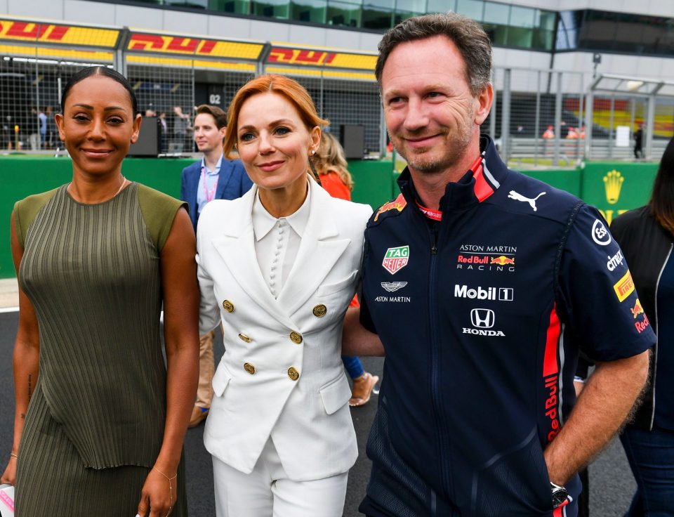  The trio were all smiles for their day out at Silverstone race track