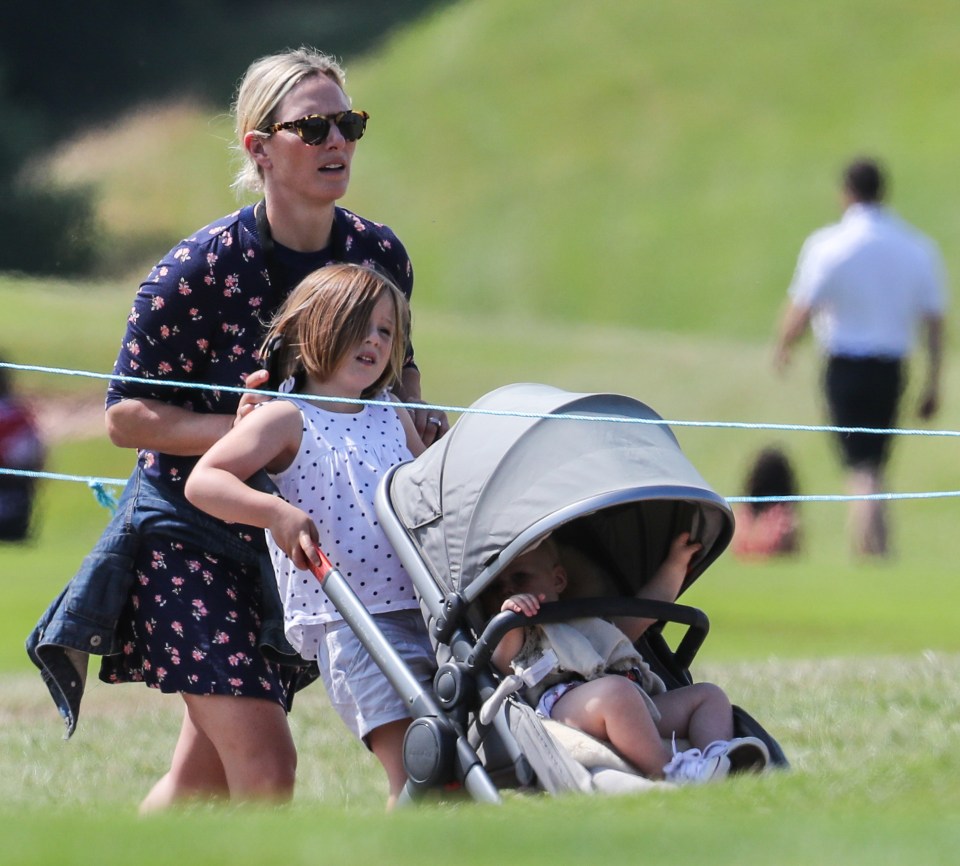 Zara Phillips was also present – and was seen pushing a pram with daughter Lena in