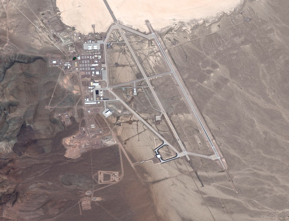  An aerial shot of the secret Air Force base Area 51