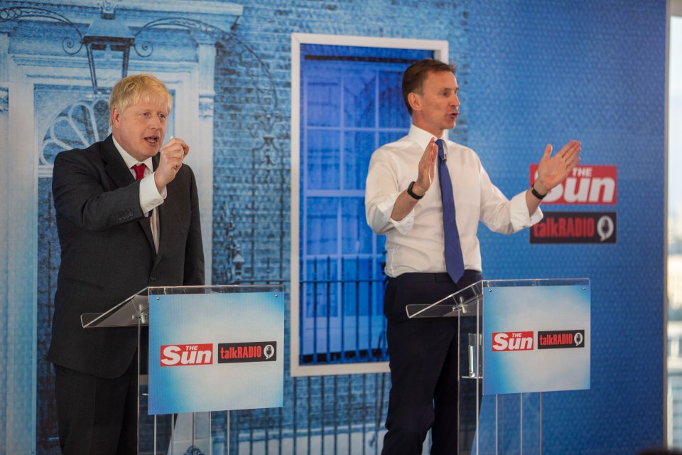  Boris Johnson and Jeremy Hunt at last night's Sun debate