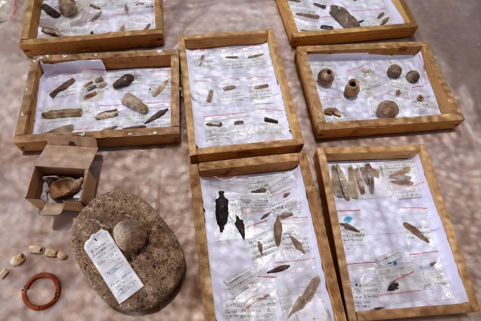  Some of the artefacts found at the Motza site